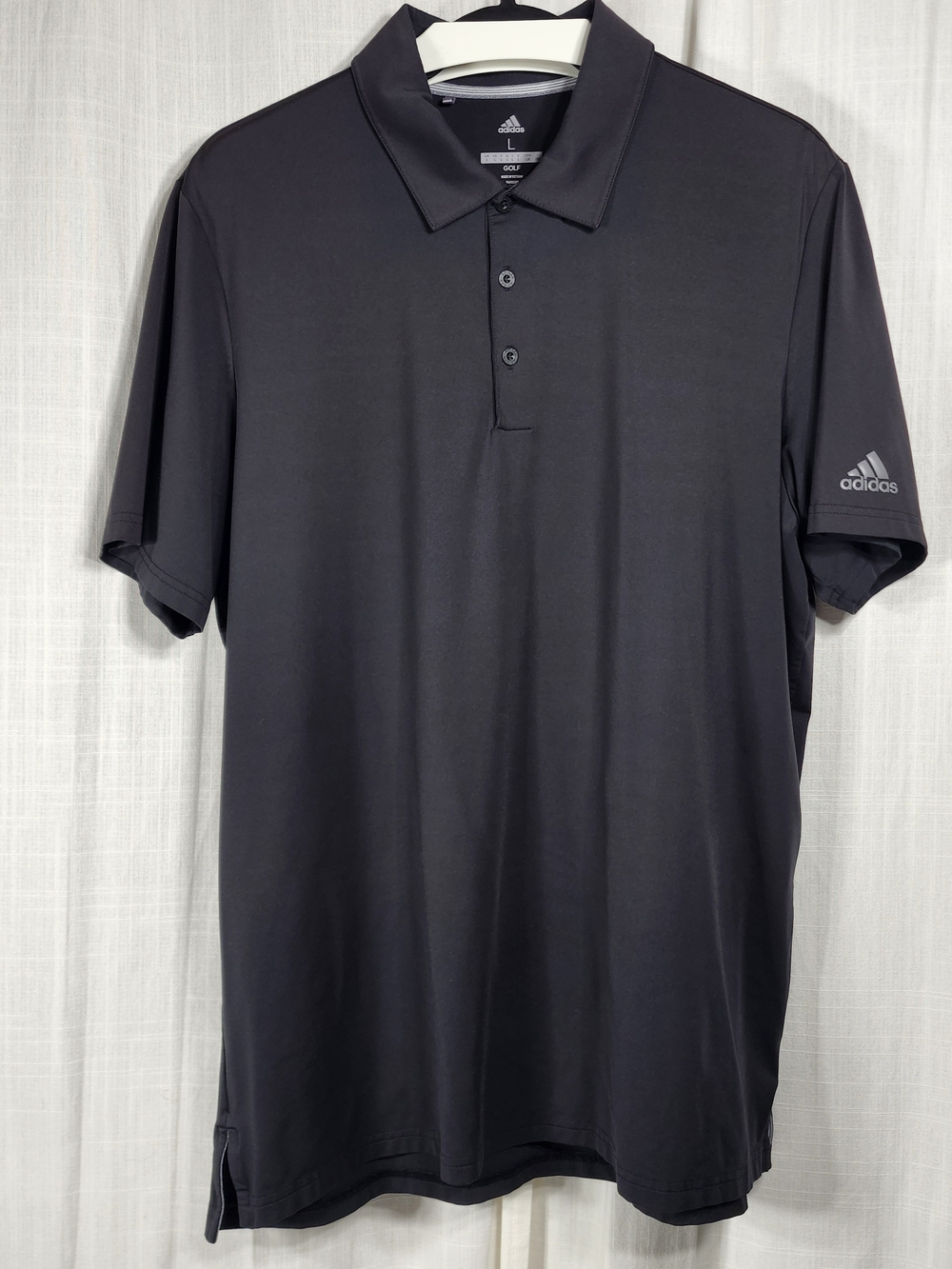 adidas Black Men's Golf Polo with Sleeve Logo
